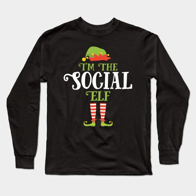 I'm The Social Elf Christmas Gift Idea Xmas Family Long Sleeve T-Shirt by denvau123